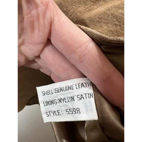 Wilson's Men's Suede Vest Sz M Brown Tan Adjustable Country Western Cowboy Rodeo - Picture 4 of 7